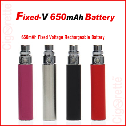 A 650mAh Fixed Voltage eGo style e-cig rechargeable battery