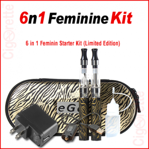 An attractive feminine e-Cigarette kit.