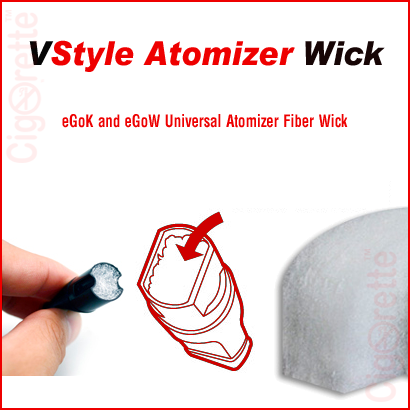V-style atomizer cartridge fiber wick