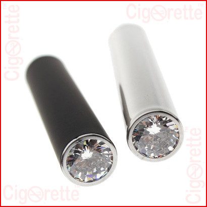 An elite auto e-cig eGo style rechargeable battery with a decorative diamond bottom that turns in to red LED light when vaping. It has a 1100mAh capacity and is activated automatically when inhaling from the tankomizer mouthpiece.