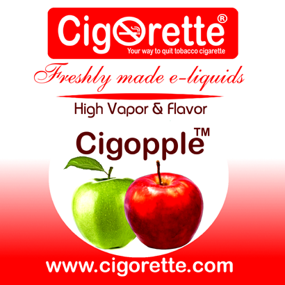 Cigopple e-liquid - Cigorette Inc - electronic cigarettes and liquids Canada - double apple vaping ejuice