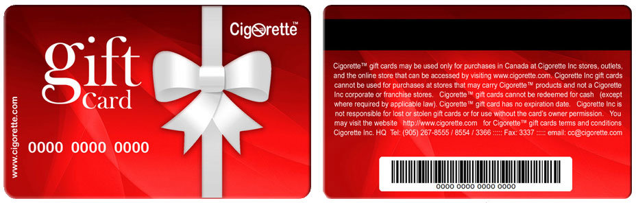 Cigorette Inc Gift Card - e-Cigs and e-Liquids Canada