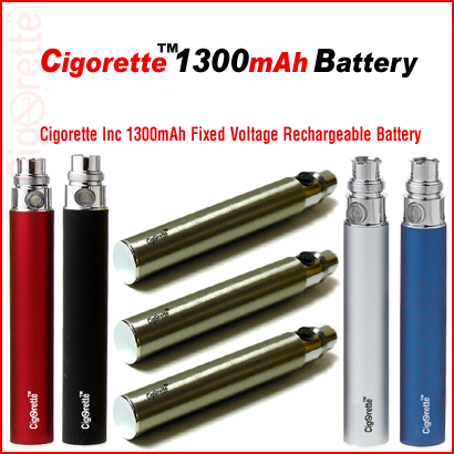 Cigorette Inc 1300mAh Fixed-V eGo style rechargeable battery