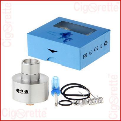 A 510 threaded Derringer tri-post RDA of adjustable airflow control and rebuildable coil atomizer system