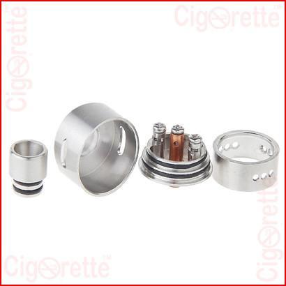 A 510 threaded Derringer tri-post RDA of adjustable airflow control and rebuildable coil atomizer system