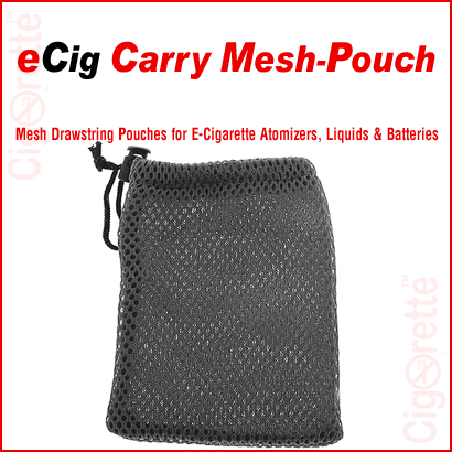 A drawstring mesh pouch for electronic cigarettes