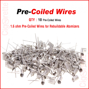 1.6 ohm Nichrome pre-coiled wires for RDA, RTA, and RBA