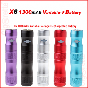 A quality X6 1300mAh variable 3.2-4.2 voltage rechargeable battery.