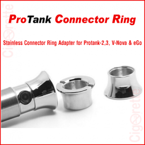 A decorative stainless connector ring that covers the 510 threading connection between batteries and atomizers.