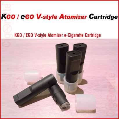 A flat mouth e-Cigarette K-Go cartridge for eGo V-style atomizers