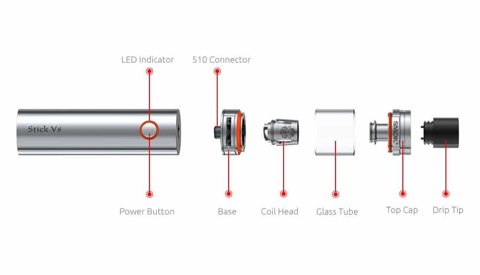 smok v8 kit components