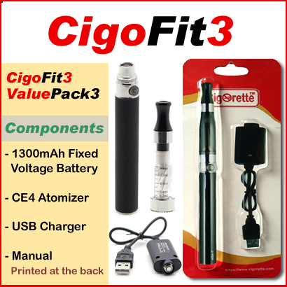 CigoFit3 is a Cigorette Inc value pack-3 that fits your budget.