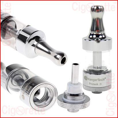 A 510 threaded Protank-3 clearomizer of 2.5ml tank volume and 2.0 ohm bottom dual coil resistance